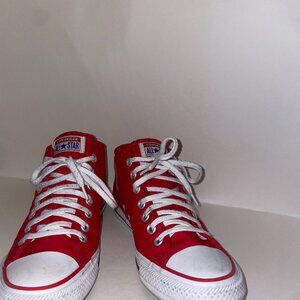 Classic and iconic red Converse Chuck Taylor All-Star high-top sneakers. Size 8